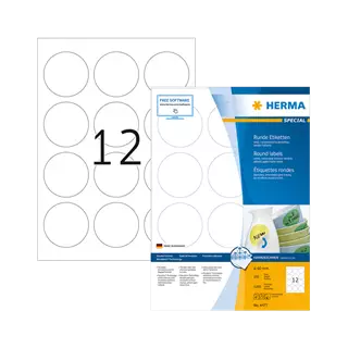 60 mm x 60 mm Papír Íves etikett címke Herma Fehér ( 100 ív/doboz )