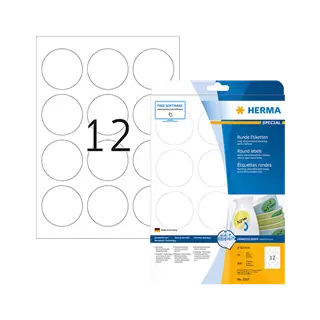 60 mm x 60 mm Papír Íves etikett címke Herma Fehér ( 25 ív/doboz )
