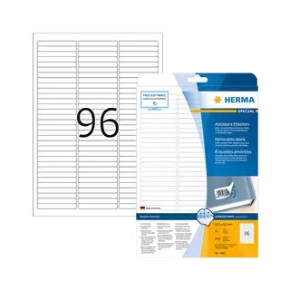 63.5 mm x 8.5 mm Papír Íves etikett címke Herma Fehér ( 25 ív/doboz )
