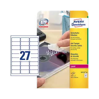 63.5 mm x 29.6 mm Műanyag Íves etikett címke Avery Zweckform Fehér ( 20 ív/doboz )