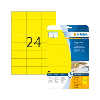 70 mm x 37 mm Papír Íves etikett címke Herma Sárga ( 20 ív/doboz )