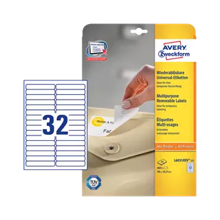 96 mm x 16.9 mm Papír Íves etikett címke Avery Zweckform Fehér ( 25 ív/doboz )