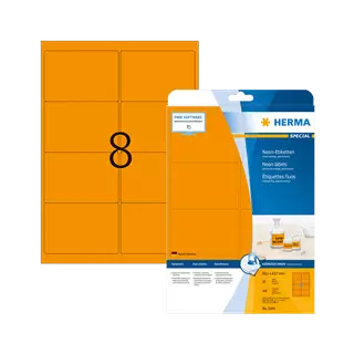 99.1 mm x 67.7 mm Papír Íves etikett címke Herma Neonnarancs ( 20 ív/doboz )
