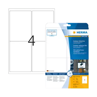 99.1 mm x 139 mm Műanyag Íves etikett címke Herma Fehér ( 10 ív/doboz )