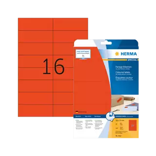 105 mm x 37 mm Papír Íves etikett címke Herma Piros ( 20 ív/doboz )