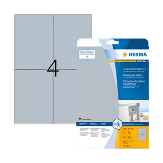 105 mm x 148 mm Műanyag Íves etikett címke Herma Ezüst ( 25 ív/doboz )