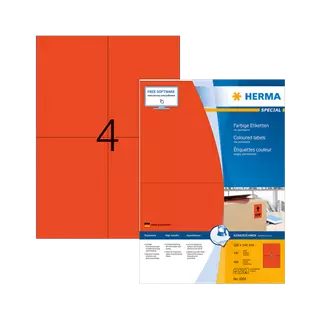 105 mm x 148 mm Papír Íves etikett címke Herma Piros ( 100 ív/doboz )