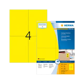 105 mm x 148 mm Papír Íves etikett címke Herma Sárga ( 100 ív/doboz )