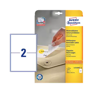 199.6 mm x 143.5 mm Papír Íves etikett címke Avery Zweckform Fehér ( 25 ív/doboz )