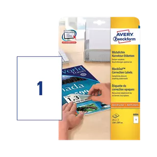 210 mm x 297 mm Papír Íves etikett címke Avery Zweckform Fehér ( 25 ív/doboz )