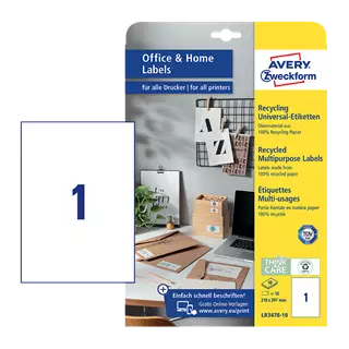 210 mm x 297 mm Papír Íves etikett címke Avery Zweckform Fehér ( 10 ív/doboz )