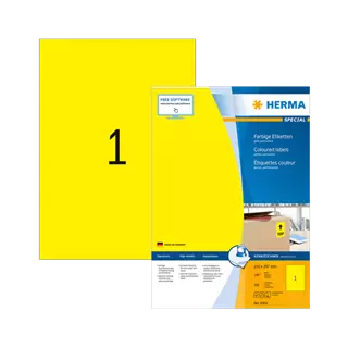 210 mm x 297 mm Papír Íves etikett címke Herma Sárga ( 100 ív/doboz )