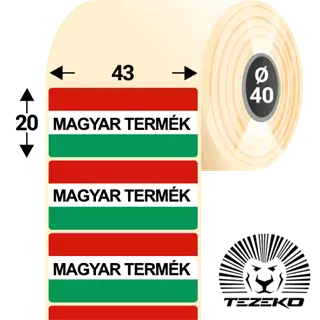 Magyar Termék etikett címke, 43 * 20 mm-es (1000 db/tekercs)