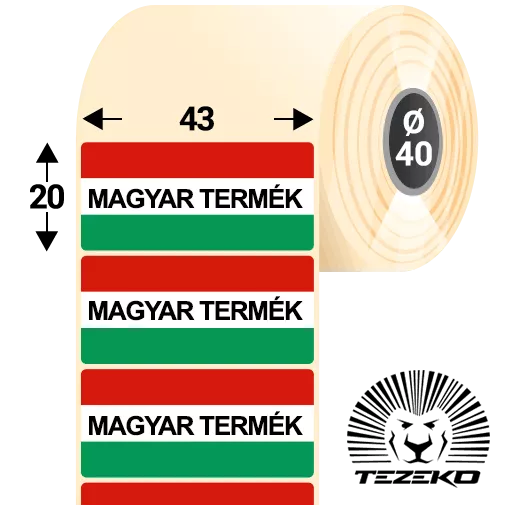 Magyar Termék etikett címke, 43 * 20 mm-es (1000 db/tekercs)