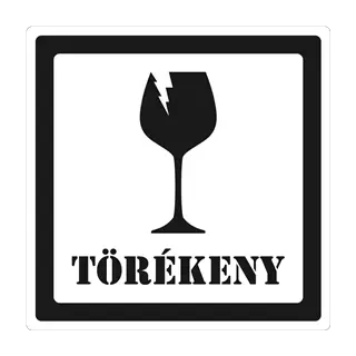 Törékeny címke, fekete, 100 * 100 mm (500 címke/tekercs)