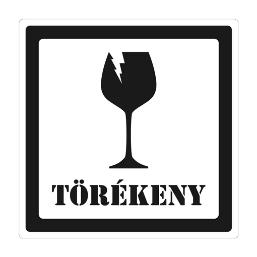 Törékeny címke, fekete, 100 * 100 mm (500 címke/tekercs)