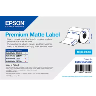 102 mm x 152 mm Papír Tekercses etikett címke Fehér ( 225 címke/tekercs )