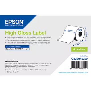 203 mm Papír Folyamatos kellékanyag Epson Fehér ( 58 m )