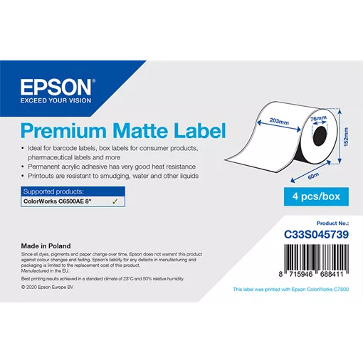 203 mm Papír Folyamatos kellékanyag Epson Fehér ( 60 m )