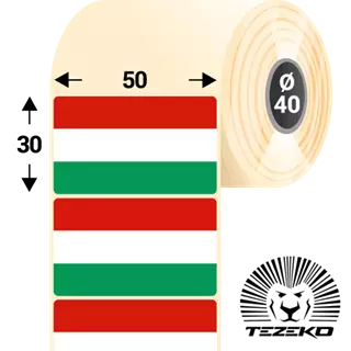 Magyar Zászló etikett címke, 50 * 30 mm-es (1000 db/tekercs)